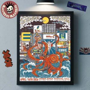 Eddie Vedder Osaka Japan 2026 Venue Poster At Festival Hall On April 16 2026 Home Decor Poster Canvas