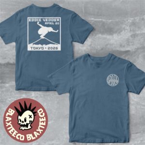 Eddie Vedder Tokyo Japan 2026 Hanko Event Tee At Tokyo Garden Theater On April 20 2026 Blue T-Shirt