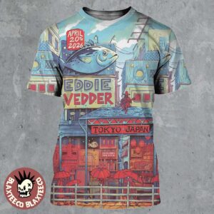 Eddie Vedder Tokyo Japan 2026 Venue Poster At Tokyo Garden Theater On April 20 2026 All Over Print Shirt