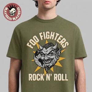 Foo Fighters Your Favorite Toy 2026 North American Tour Merch Smiling Satan Rock N’ Roll Green T-Shirt