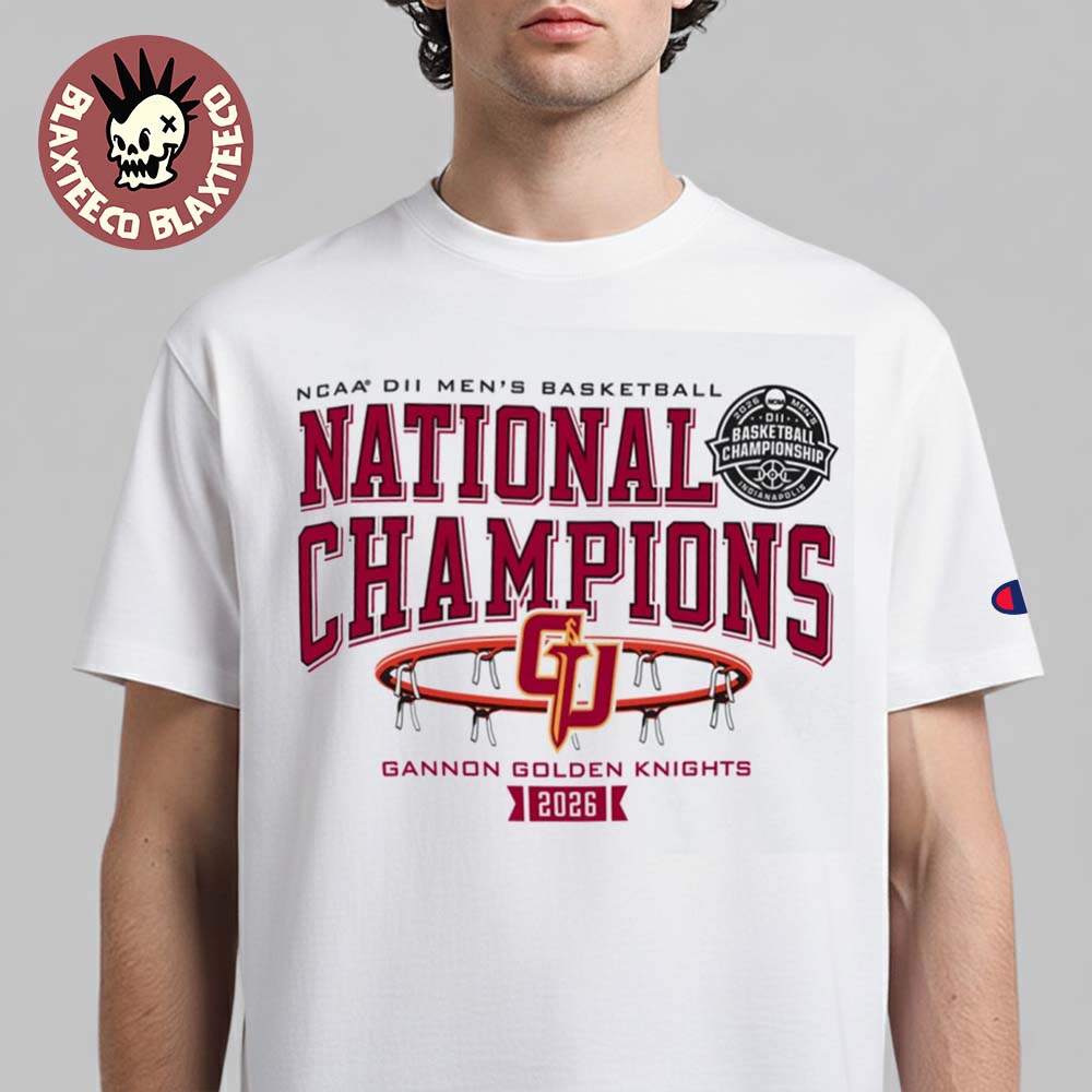Gannon Golden Knights Men's Basketball 2026 NCAA DII National Champions T-Shirt Gannon Golden Knights Men's Basketball 2026 NCAA DII National Champions T-Shirt