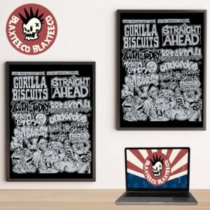 Gorilla Biscuits X Straight Ahead NYHC Brooklyn Monarch 2026 Event Shows Gig Poster Lineup On April 25 26 2026 Poster Canvas