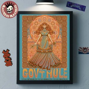 Gov’t Mule Spring Tour 2026 Shipshewana Nashville Indianapolis And Charleston South Carolina Venue Poster On April 7 8 And 10 2026 Poster Canvas