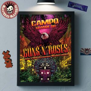 Guns N Roses Campo Grande Brazil 2026 Venue Poster At Autodromo Orlando Moura On April 9 2026 The Eagle Art Poster Canvas