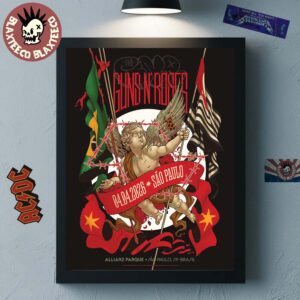 Guns N Roses Monster Of Rock 2026 Venue Poster In Sao Paulo Brazil At Allianz Parque On April 4 2026 Home Decor Poster Canvas