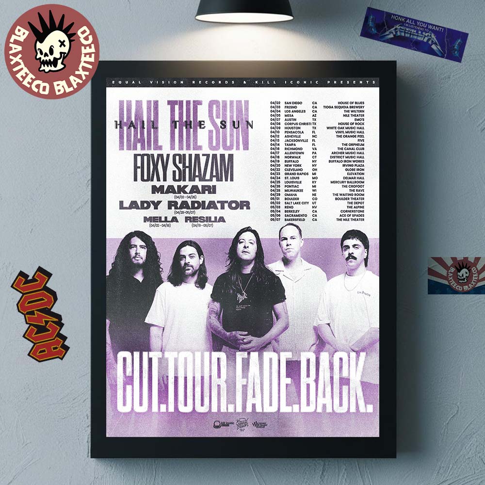 Hail The Sun Cut Tour Fade Back Tour 2026 North America Schedule Dates Merch Poster Hail The Sun Cut Tour Fade Back Tour 2026 North America Schedule Dates Merch Poster