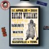 Halley Williams Nashville Tennessee 2026 Night 2 Venue Poster At Ryman Auditorium On April 27 2026 Good Dye Young Tour Poster Canvas