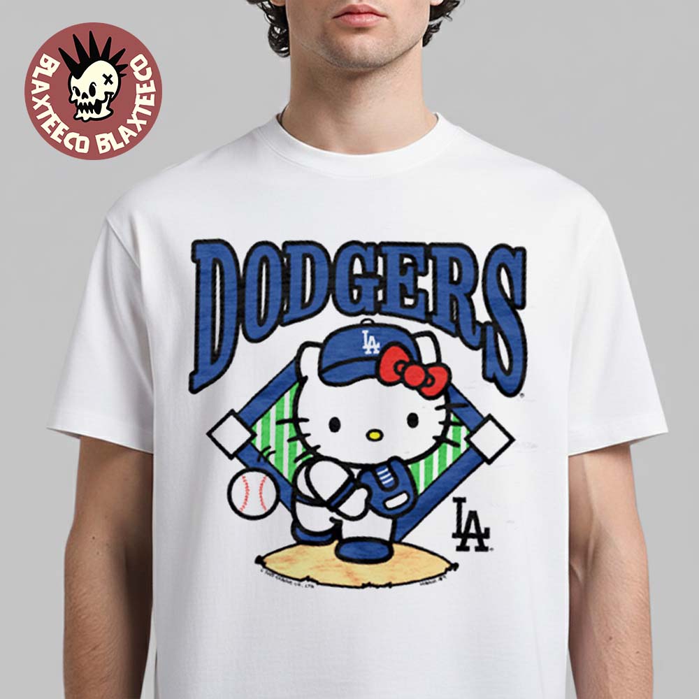 Hello Kitty X Los Angeles Dodgers First Pitcher T-Shirt Hello Kitty X Los Angeles Dodgers First Pitcher T-Shirt