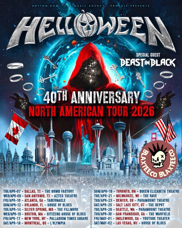 Helloween 40 Years Anniversary North American Tour 2026 Schedule Dates