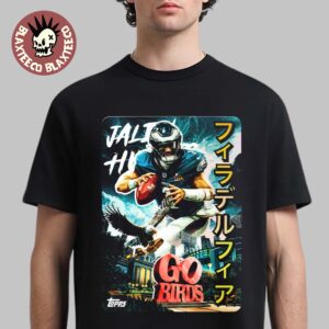 Jalen Hurts Ultra Rare Kaiju Card Topps X NFL Go Birds Philadelphia Eagles T-Shirt