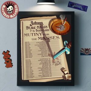 Johnny Blue Skies And The Dark Clouds Mutiny For The Masses 2026 North America Tour Schedule Dates Poster Canvas