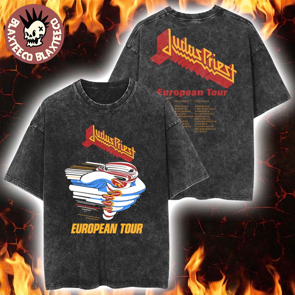 Judas Priest Celebrate 40 Years Of Turbo European Tour 1986 T-Shirt Judas Priest Celebrate 40 Years Of Turbo European Tour 1986 T-Shirt
