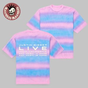 Justin Bieber Coachella 2026 Merch Live In Indio California On April 11 And 18 2026 Rouge Stripe T-Shirt