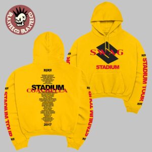 Justin Bieber Coachella 2026 Weekend 2 Merch Stadium Tour X Swag SKYLRK Yellow Hoodie