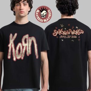 Korn Sick New World 2026 Las Vegas Festival Venue Merch Tee On April 25 2026 Big Logo Two Sided T-Shirt