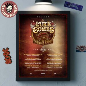 Luke Combs With Whiskey Jam The Bootleggers Tailgate Party 2026 My Kinda Saturday Night Tour City Dates Poster Canvas