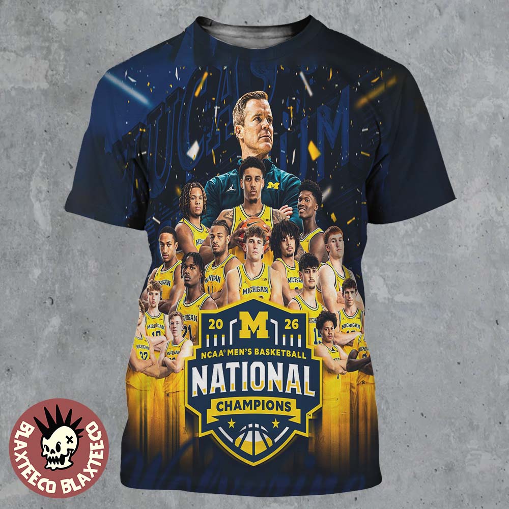 Michigan Wolverines 2026 NCAA Men's Basketball National Champions All Over Print Shirt Michigan Wolverines 2026 NCAA Men's Basketball National Champions All Over Print Shirt