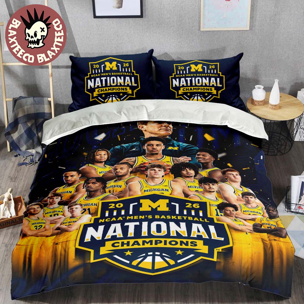 Michigan Wolverines 2026 NCAA Men's Basketball National Champions Bedding Set Michigan Wolverines 2026 NCAA Men's Basketball National Champions Bedding Set