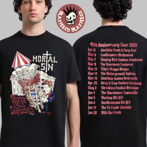Mortal Sin 48th Anniversary Tour 2026 Australia Merch Voyage Of The Disturbed T-Shirt