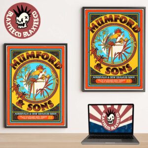 Mumford And Sons Australia And New Zealand 2026 Tour Official Poster Schedule Dates The Parrot With Lighter Art Poster Canvas