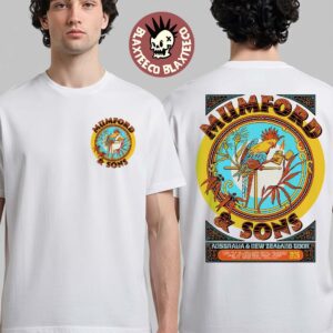Mumford And Sons Australia And New Zealand 2026 Tour Official Poster Schedule Dates The Parrot With Lighter Art T-Shirt