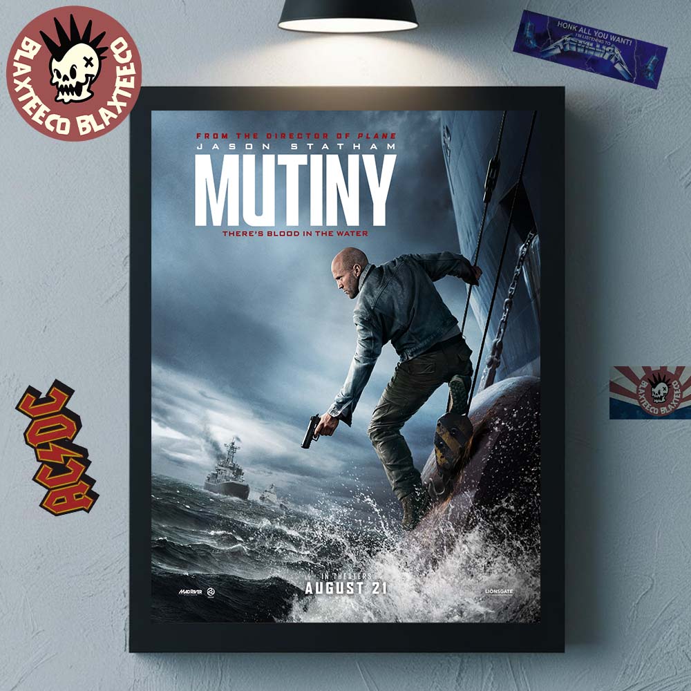 Mutiny There's Blood In The Water Starring Jason Statham Official Movie Poster Canvas For Home Decor Mutiny There's Blood In The Water Starring Jason Statham Official Movie Poster Canvas For Home Decor