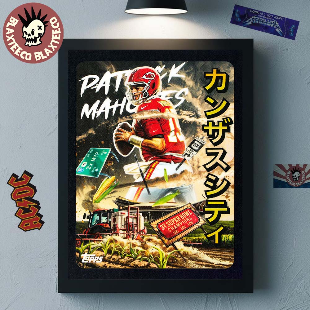 Patrick Mahomes Kansas City Chiefs Kaiju Card Topps X NFL Home Decor Poster Canvas Patrick Mahomes Kansas City Chiefs Kaiju Card Topps X NFL Home Decor Poster Canvas