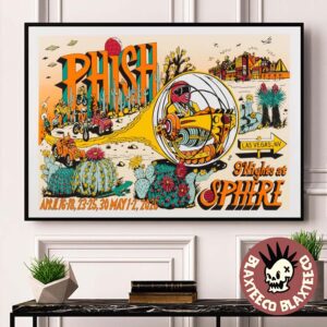 Phish 9 Nights At Sphere Las Vegas 2026 LE Poster On April And May 2026 By Jim Bollock Home Decor Poster Canvas