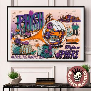 Phish Las Vegas 2026 Second Weekend Gig Poster Wild Grape Colorway 9 Night At Sphere From April 16 To May 2 2026 Poster Canvas