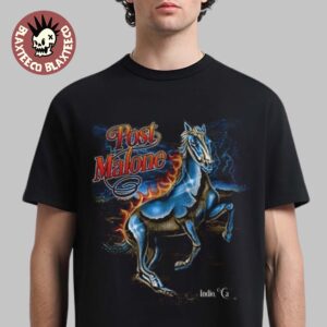 Post Malone Stagecoach 2026 Festival Indio California Merch On April 26 2026 The Lightning Horse T-Shirt