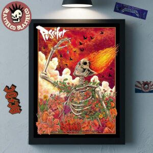 Puscifer Asheville North Carolina 2026 Gig Poster At Thomas Wolfe Auditorium On March 31 2026 Floral Flame Skeleton Art Poster Canvas