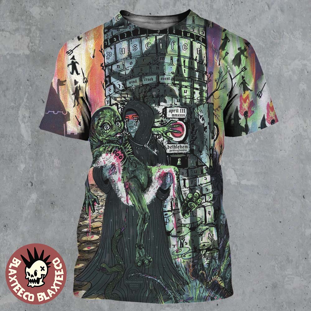 Puscifer Bethlehem Pennsylvania 2026 Event Poster At Wind Creek Event Center On April 3 2026 All Over Print Shirt Puscifer Bethlehem Pennsylvania 2026 Event Poster At Wind Creek Event Center On April 3 2026 All Over Print Shirt