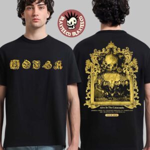 Queens Of The Stone Age Alive In The Catacombs Tour 2026 North America Merch Skeleton Photo Frame T-Shirt