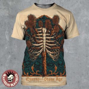 Queens Of The Stone Age Joshua Tree California 2026 Gig Poster At Joshua Tree Retreat Center On April 24 2026 Alive In The Catacombs Tour All Over Print Shirt