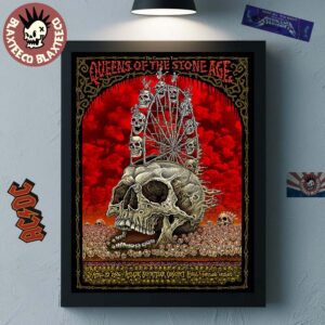 Queens Of The Stone Age Portland Oregon 2026 Venue Poster At Arlene Schnitzer Concert Hall On April 27 2026 Skulls Wheel Art Poster Canvas