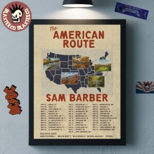 Sam Barber The American Route 2026 Tour Schedule Dates Home Decor Poster Canvas