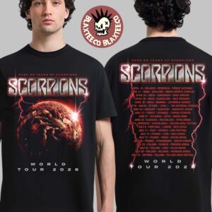 Scorpions Coming Home World Tour 2026 Merch Over 60 Years Of Scorpions Two Sided T-Shirt