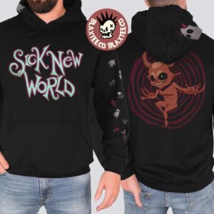 Sick New World 2026 Las Vegas Festival Merch On April 25 2026 Big Logo With Symbols Ghosts And Red Devil Hoodie
