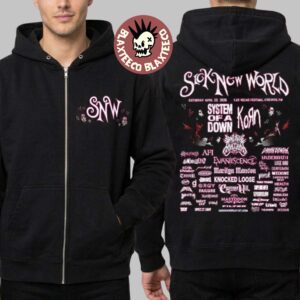 Sick New World 2026 Las Vegas Festival Merch On April 25 2026 Full Lineup Logo Zip Up Hoodie