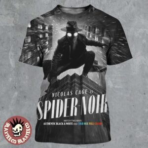 Spider-Noir Starring Nicolas Cage New Series Poster Authentic Black And White Version All Over Print Shirt