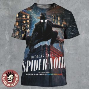 Spider-Noir Starring Nicolas Cage New Series Poster True Hue Full Color Version All Over Print Shirt