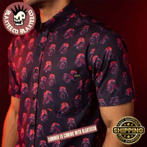 Star Wars RSVLTS 3D Darth Vader Helmet Pattern Button Short Sleeve Hawaiian Shirt