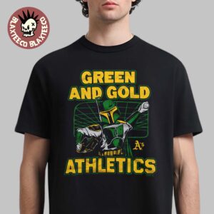 Star Wars X MLB 2026 Star Wars Day Green And Gold Oakland Athletics Dark Side Boba Fett T-Shirt