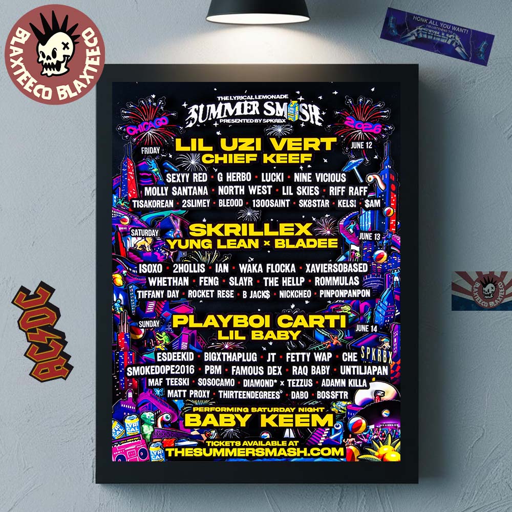 The 2026 Lyrical Lemonade Summer Smash Chicago Full Lineup At SeatGeek Stadium From June 12 To 14 2026 Decor Poster Canvas The 2026 Lyrical Lemonade Summer Smash Chicago Full Lineup At SeatGeek Stadium From June 12 To 14 2026 Decor Poster Canvas
