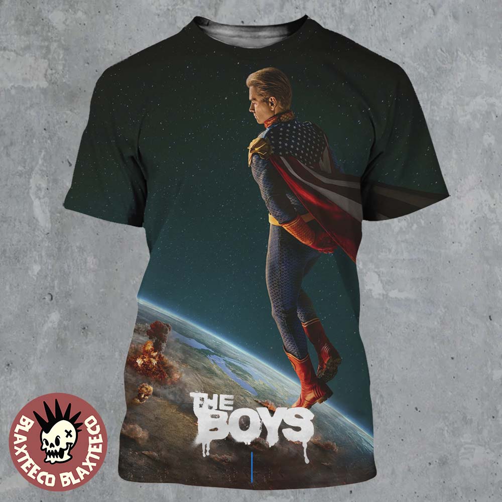 The Boys Season 5 Homelander Watching The World Destroyed Official Poster All Over Print Shirt The Boys Season 5 Homelander Watching The World Destroyed Official Poster All Over Print Shirt