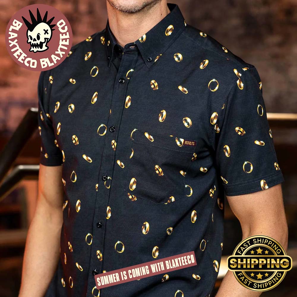 The Lord of the Rings RSVLTS The One Ring Button Short Sleeve Hawaiian Shirt The Lord of the Rings RSVLTS The One Ring Button Short Sleeve Hawaiian Shirt