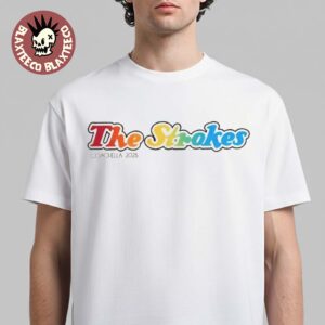 The Strokes Coachella 2026 Indio California Merch Rainbow Gradient Logo T-Shirt