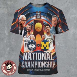 UConn Huskies Vs Michigan Wolverines Men’s Basketball 2026 NCAA National Championship Head To Head All Over Print Shirt