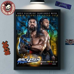 WWE Backlash Tampa 2026 Roman Reigns Vs Jacob Fatu World Heavyweight Championship Match Card Home Decor Poster Canvas