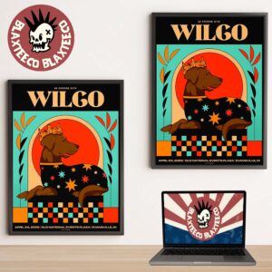 Wilco Evansville Indianapolis 2026 Venue Poster At Old National Events Plaza On April 24 2026 King Chocolate Labrador Art Poster Canvas